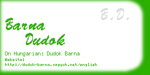 barna dudok business card